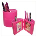 Pinselhalter Kunstleder Pink